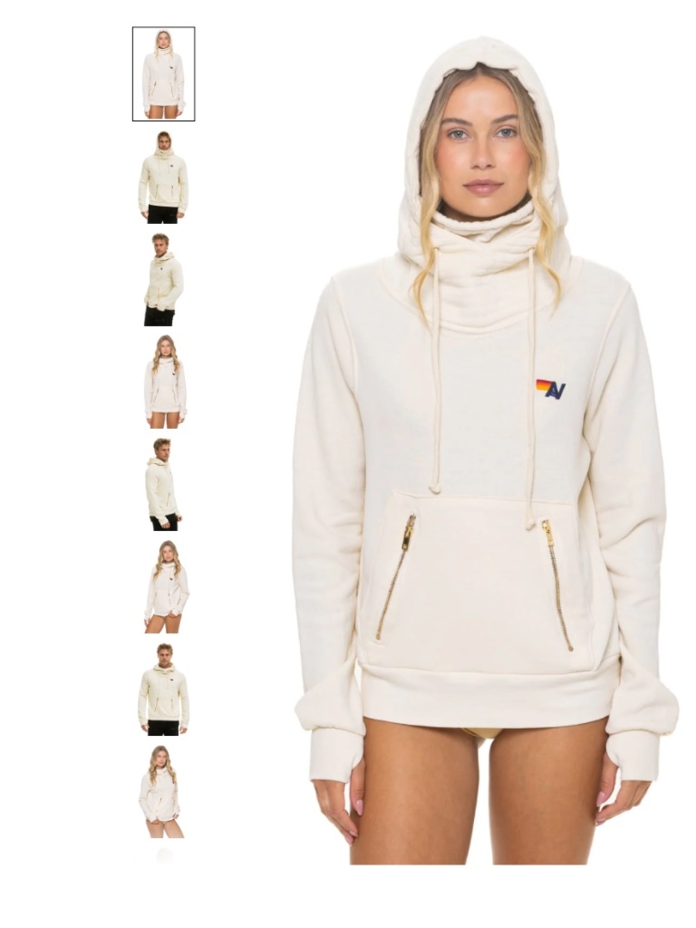 AVIATOR NATION: NINJA PULLOVER HOODIE - VINTAGE WHITE